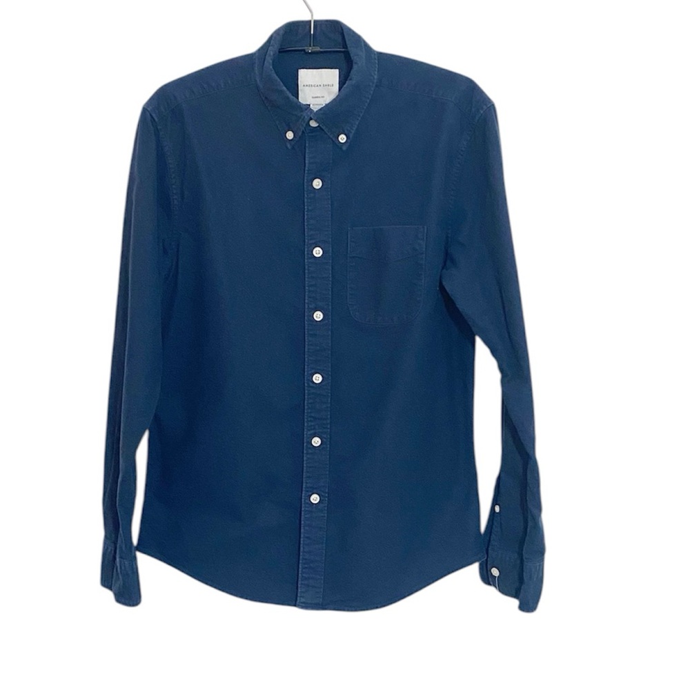 American Eagle kids blue button down shirt size XS
